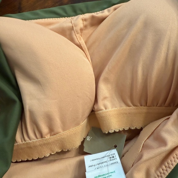 J. Crew Green One Piece Swimsuit with Ruching - Picture 3 of 4